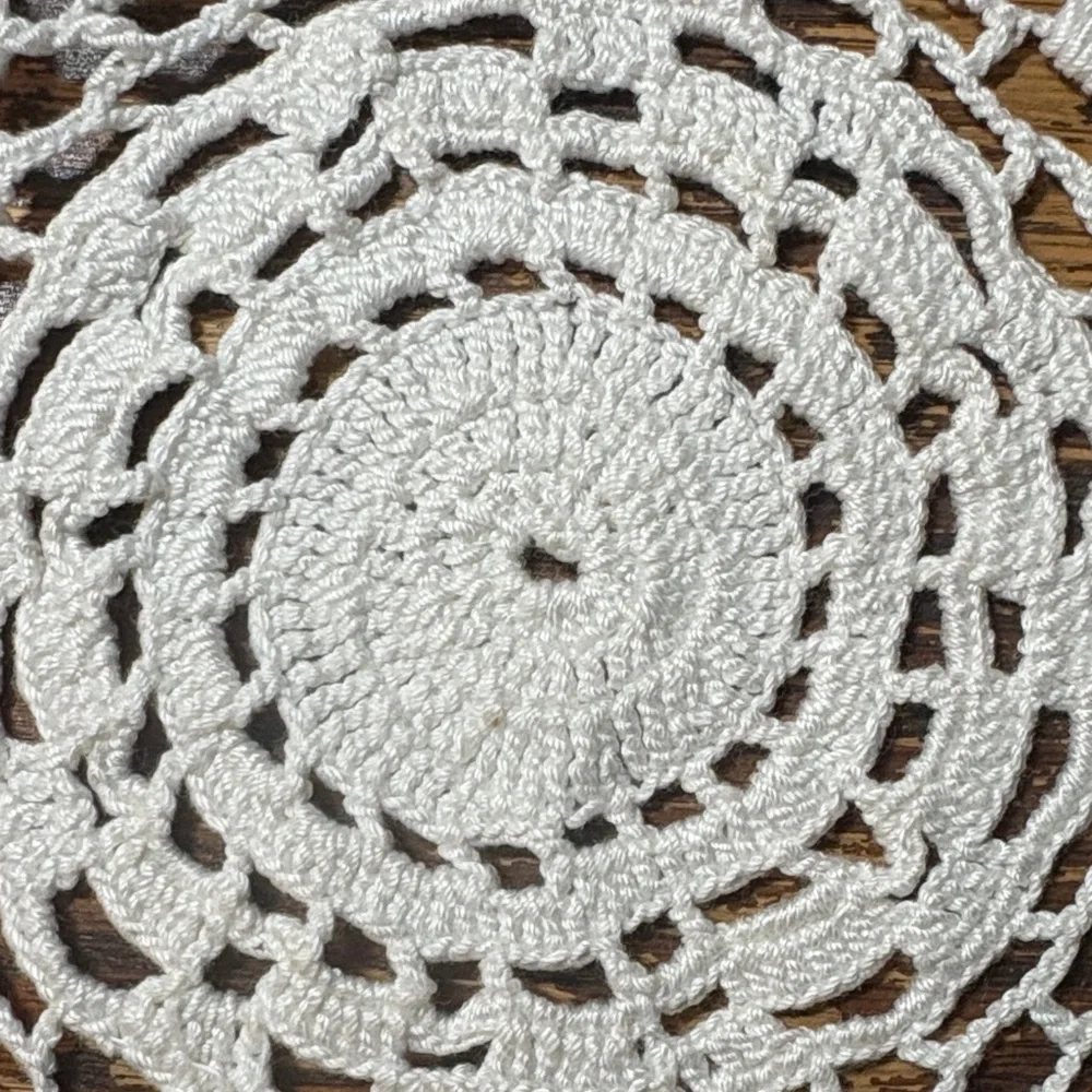 Elegant Cream Crochet Doily Furniture Cover